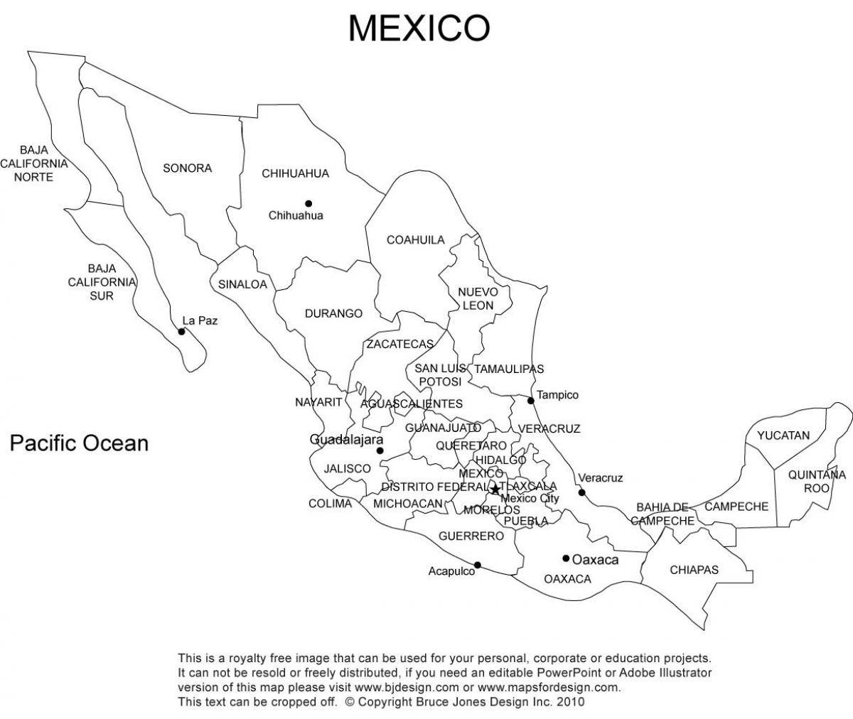 Meksyk mapa samochodowych