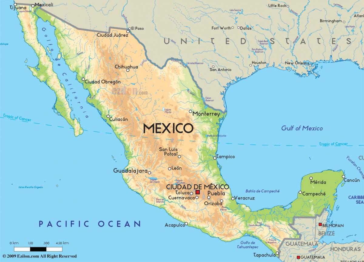 mapa Meksyku