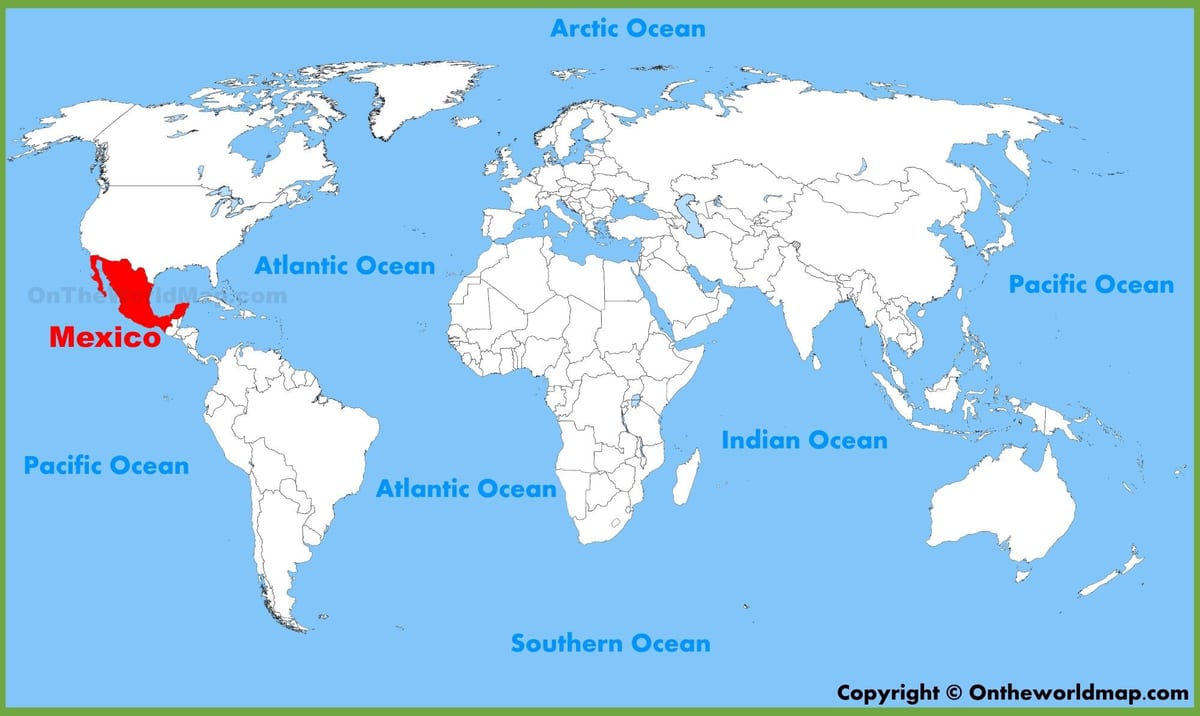 mapa świata Meksyk