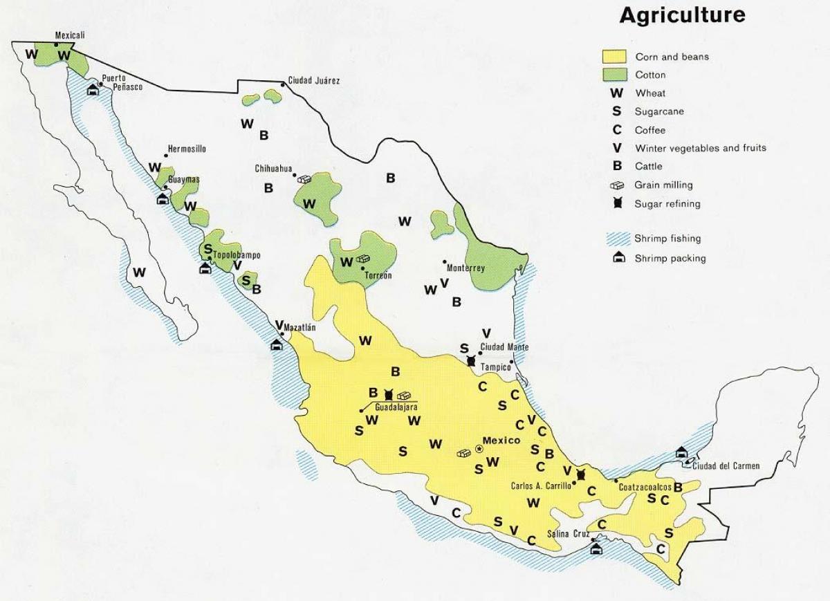 mapa Meksyku rolnictwa