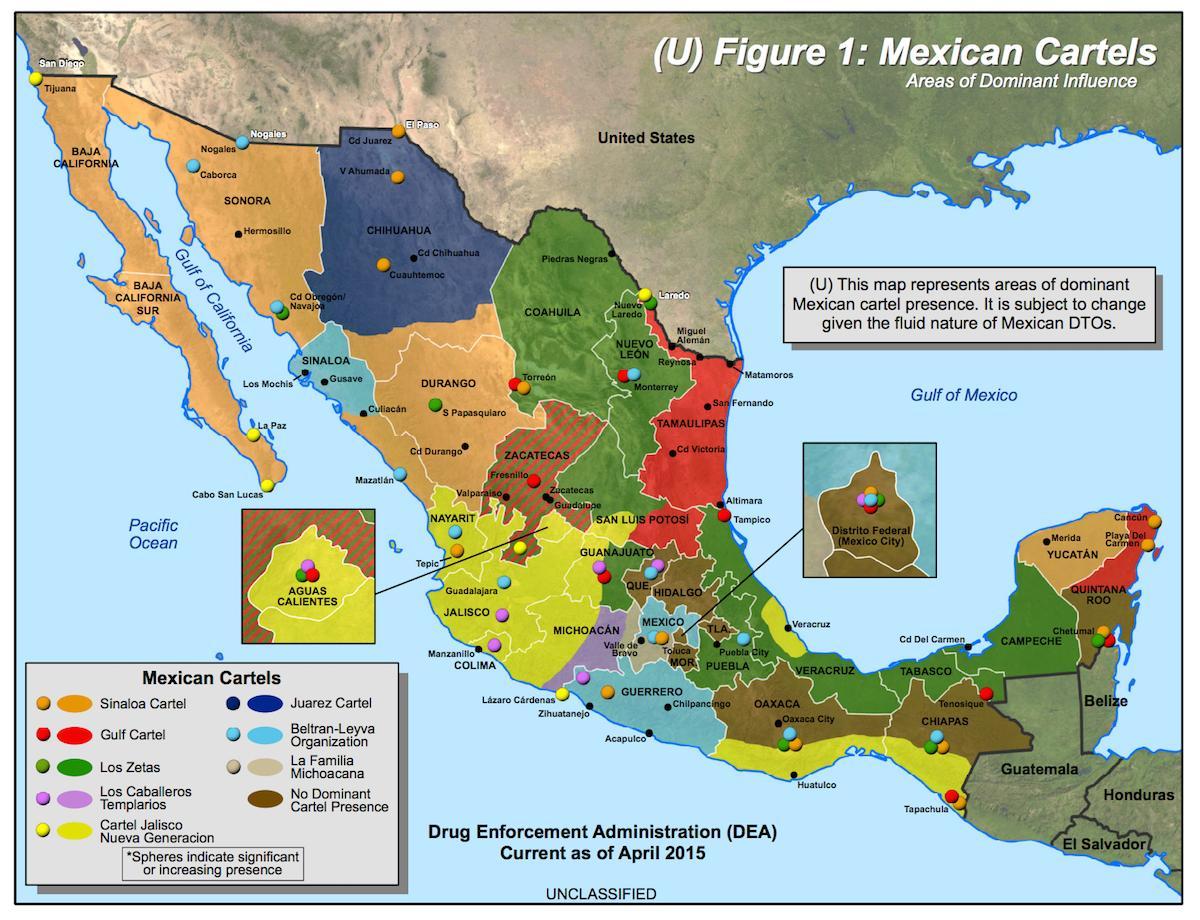 meksykański kartel mapie