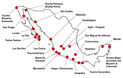 mapa Meksyk