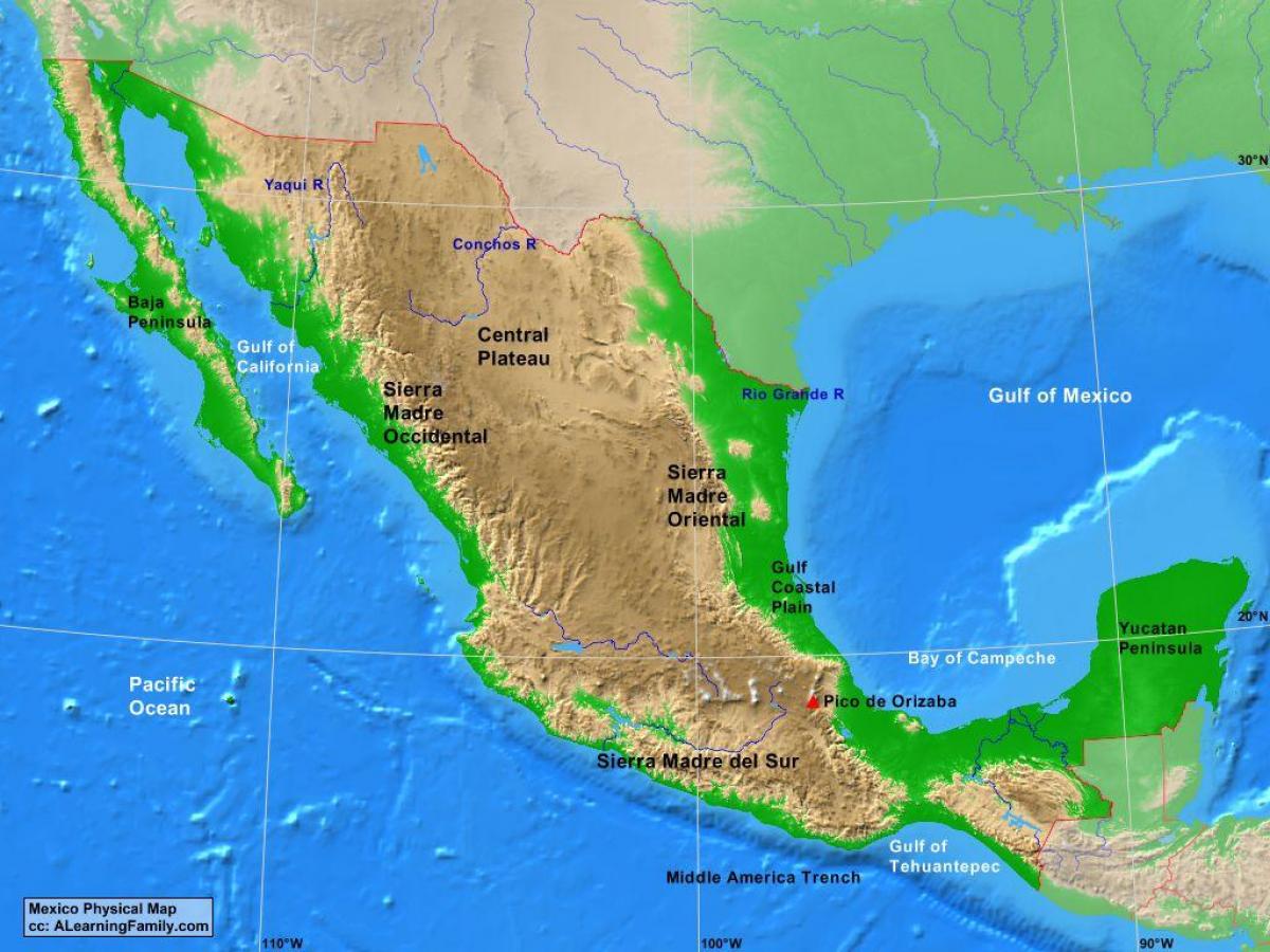 plateau Meksyku mapie