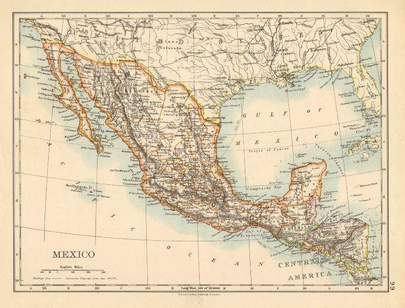 stara mapa Meksyk