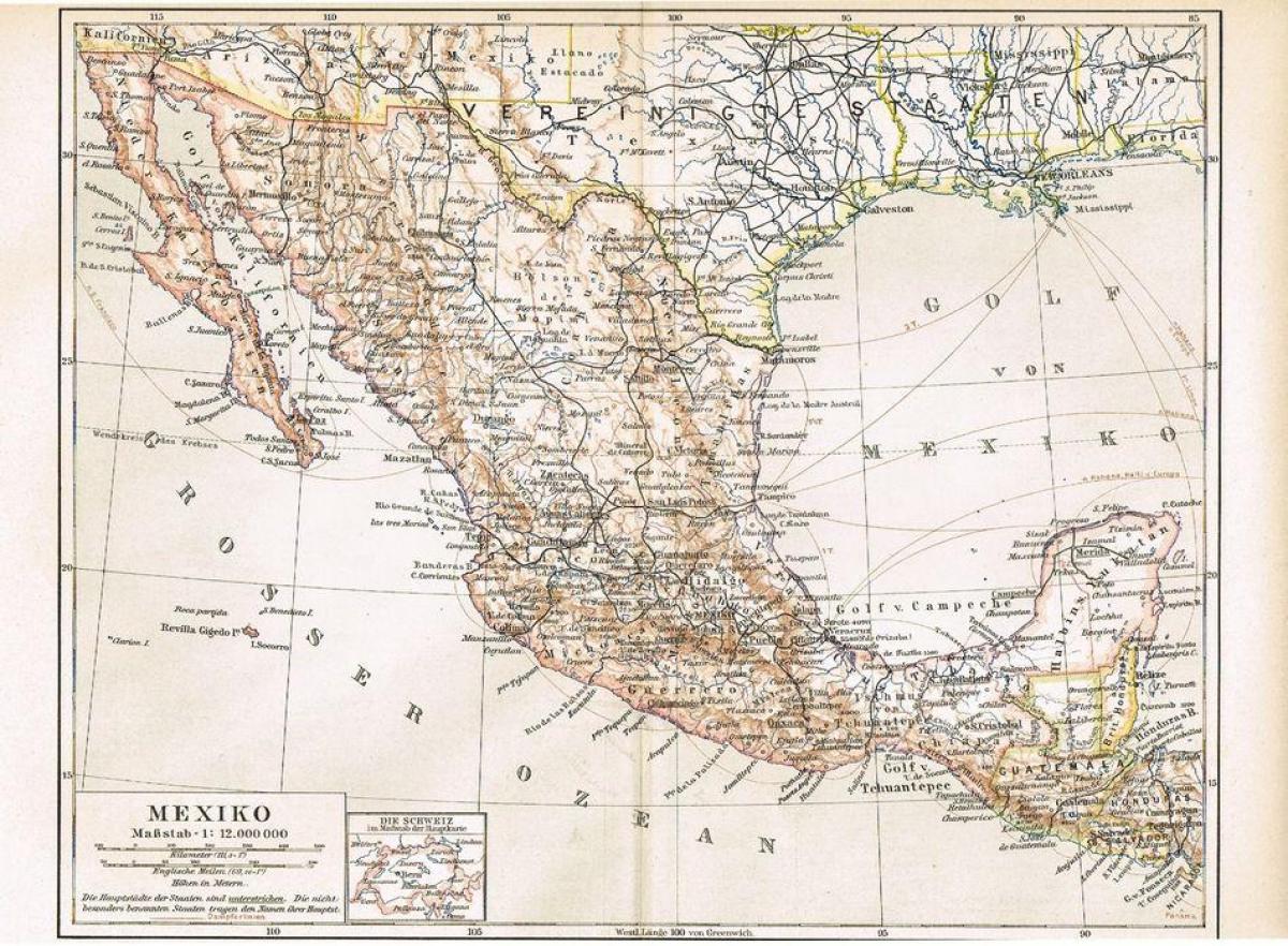 Meksyk starej mapie