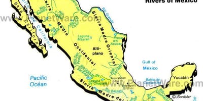 Mapa góra Meksyk zakresy