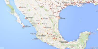 Lotniska Mexico city na mapie