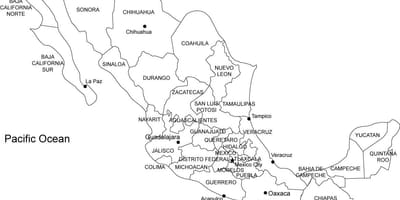 Meksyk mapa samochodowych