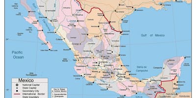 Mapa Meksyku z dużych miast