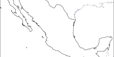 Mapa konturowa Meksyku