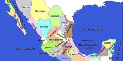Mapa Meksyku Zjednoczone