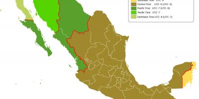 Strefa czasowa mapa Meksyk