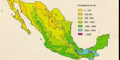 Mapa Meksyku deszcze