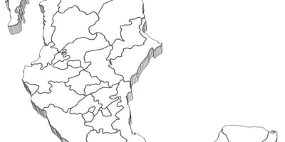 3D mapa Meksyku