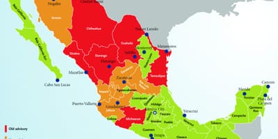 Meksyk doradczej mapa podróży