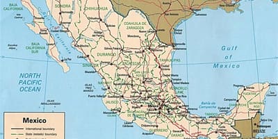 Mapa Meksyku miastach