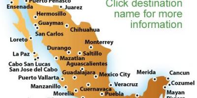 Mapa plaż w Meksyku