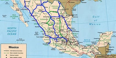 Mapa Meksyku transportu