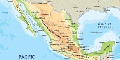 Mapa Meksyku rzek