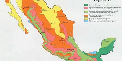 Mapa Meksyku naturalne zasoby