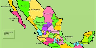 Państwowego mapę Meksyku