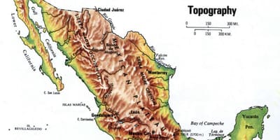 Meksyk mapy topograficznej